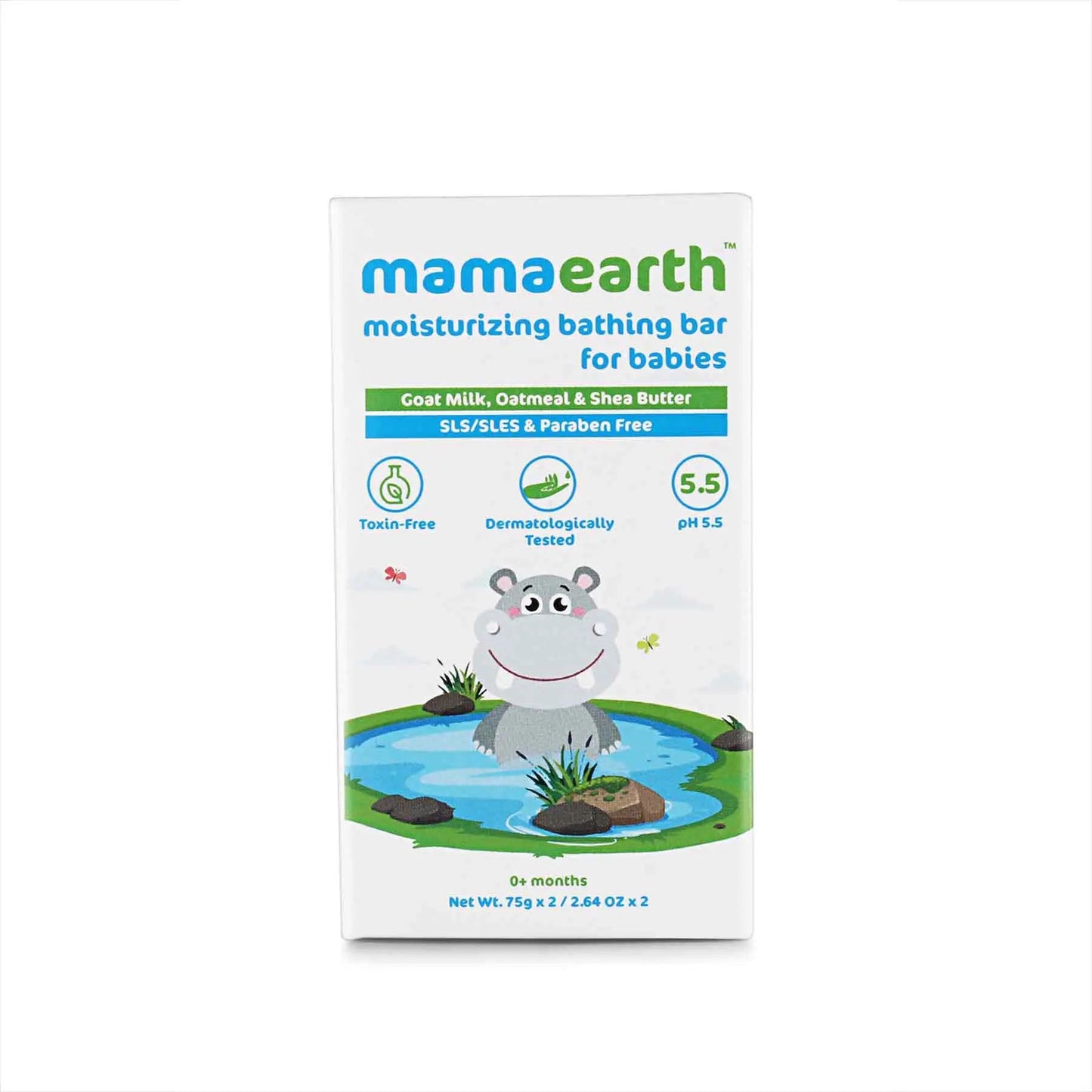 Mamaearth Moisturizing Bathing Bar Soap For Babies pack of 2 (75g each)
