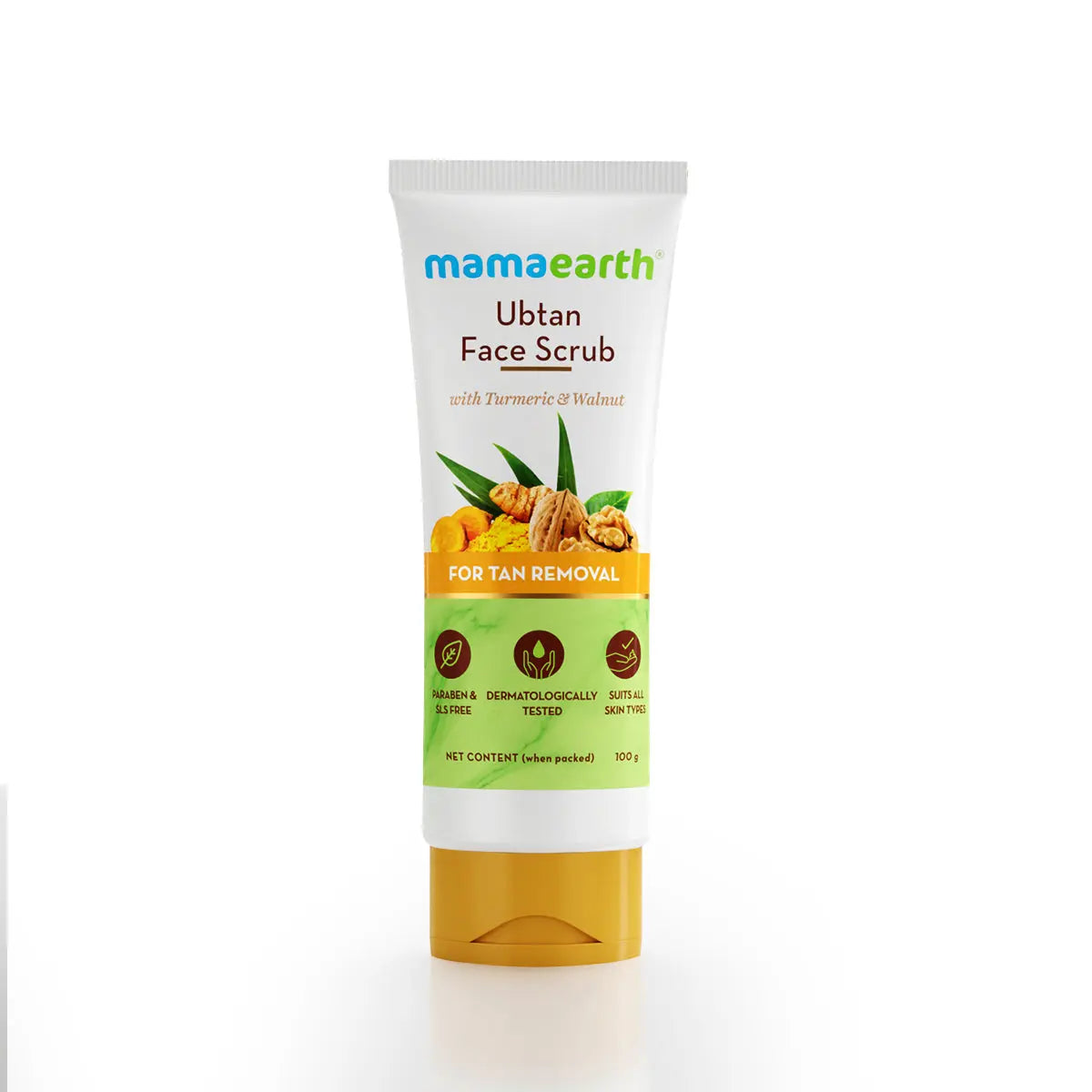 Mamaearth Ubtan Face Scrub with Turmeric & Walnut for Tan Removal 100 gm