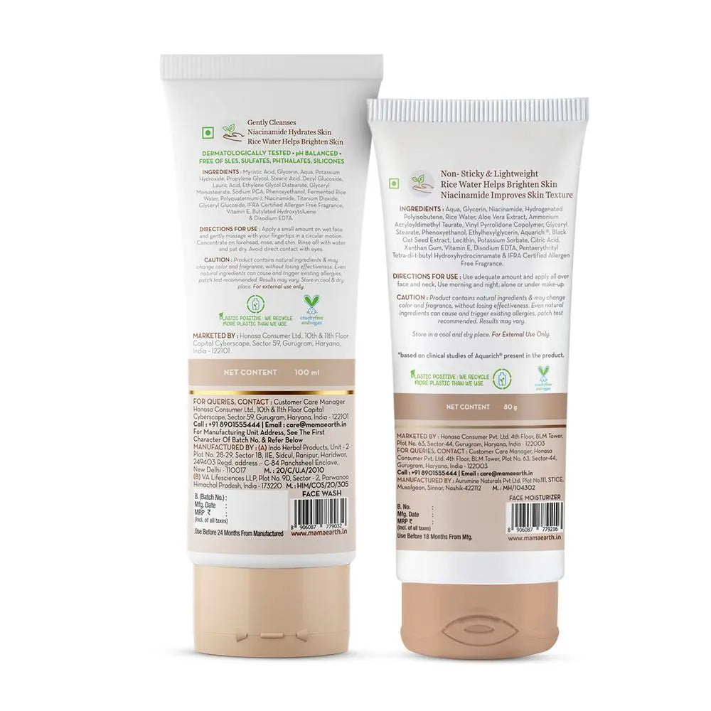 Rice Water skin care products with Face Wash & Oil Free Moisturizer