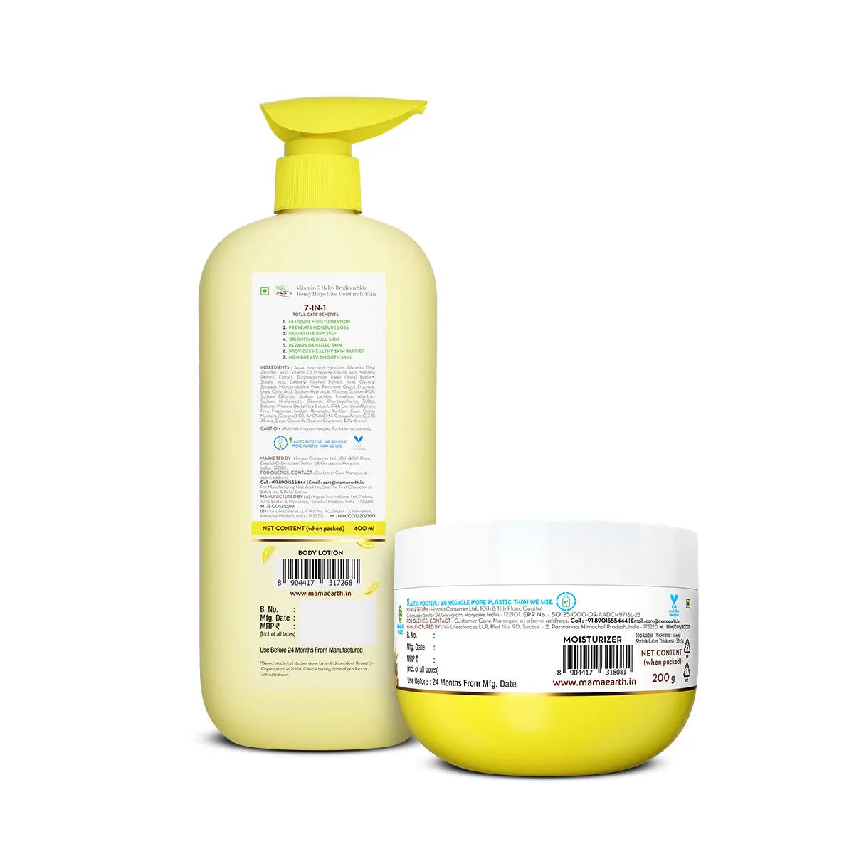 Vitamin C Body Lotion 400ml +Moisturizing Cream 200g – Daily Skin Care Combo