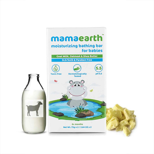 Mamaearth Moisturizing Bathing Bar Soap For Babies pack of 2 (75g each)