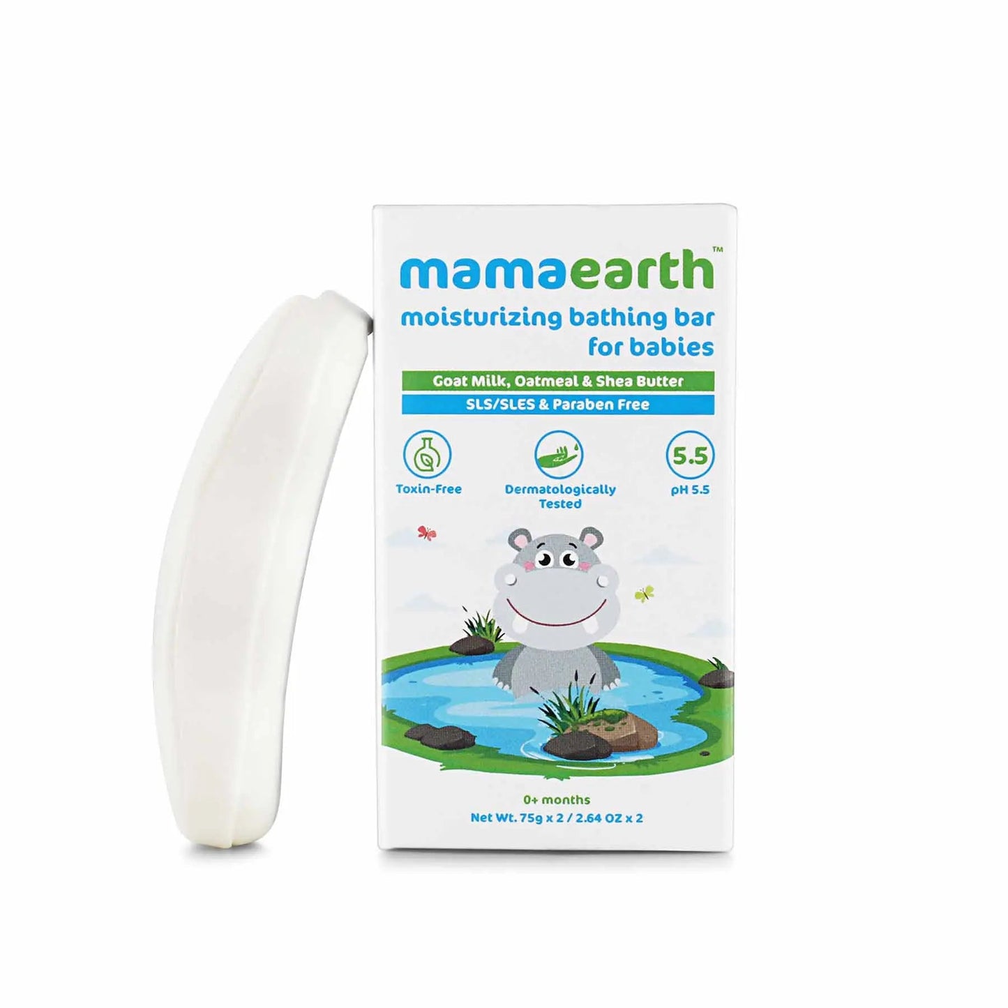 Mamaearth Moisturizing Bathing Bar Soap For Babies pack of 2 (75g each)