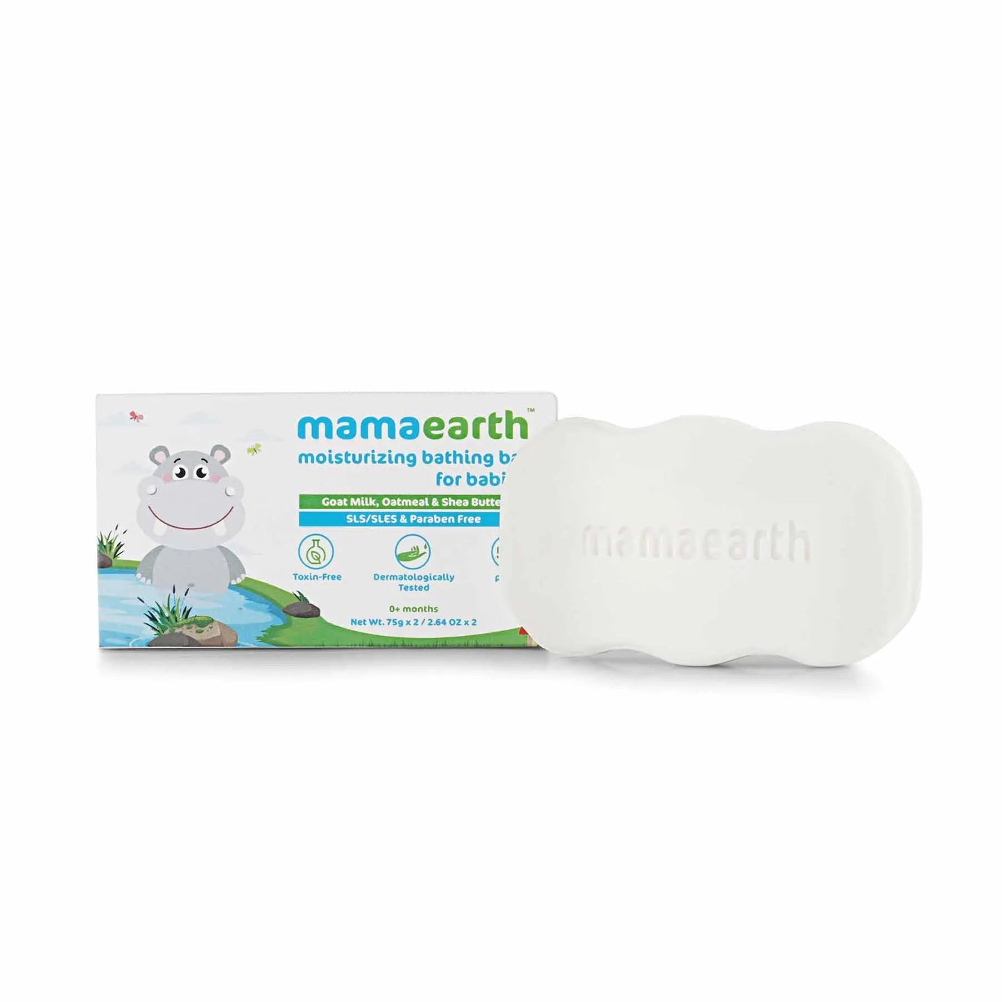 Mamaearth Moisturizing Bathing Bar Soap For Babies pack of 2 (75g each)