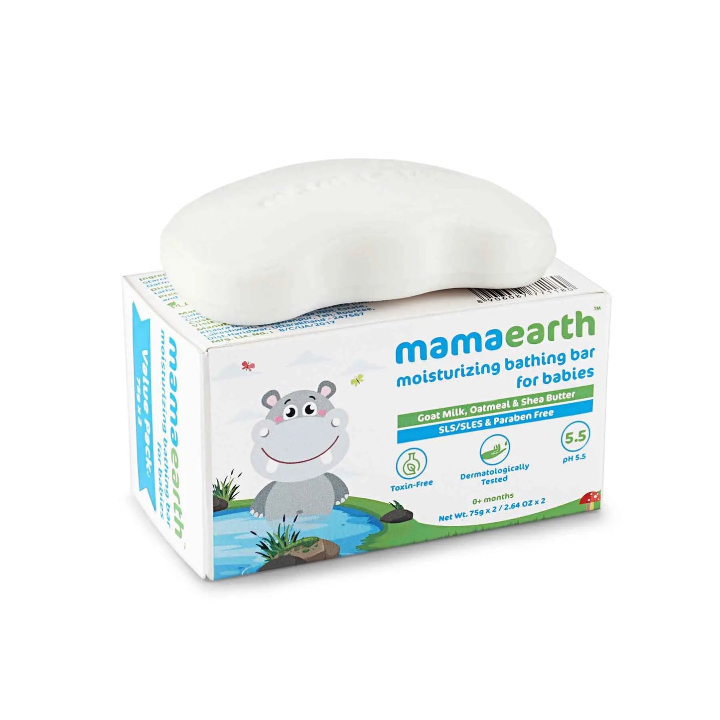 Mamaearth Moisturizing Bathing Bar Soap For Babies pack of 2 (75g each)