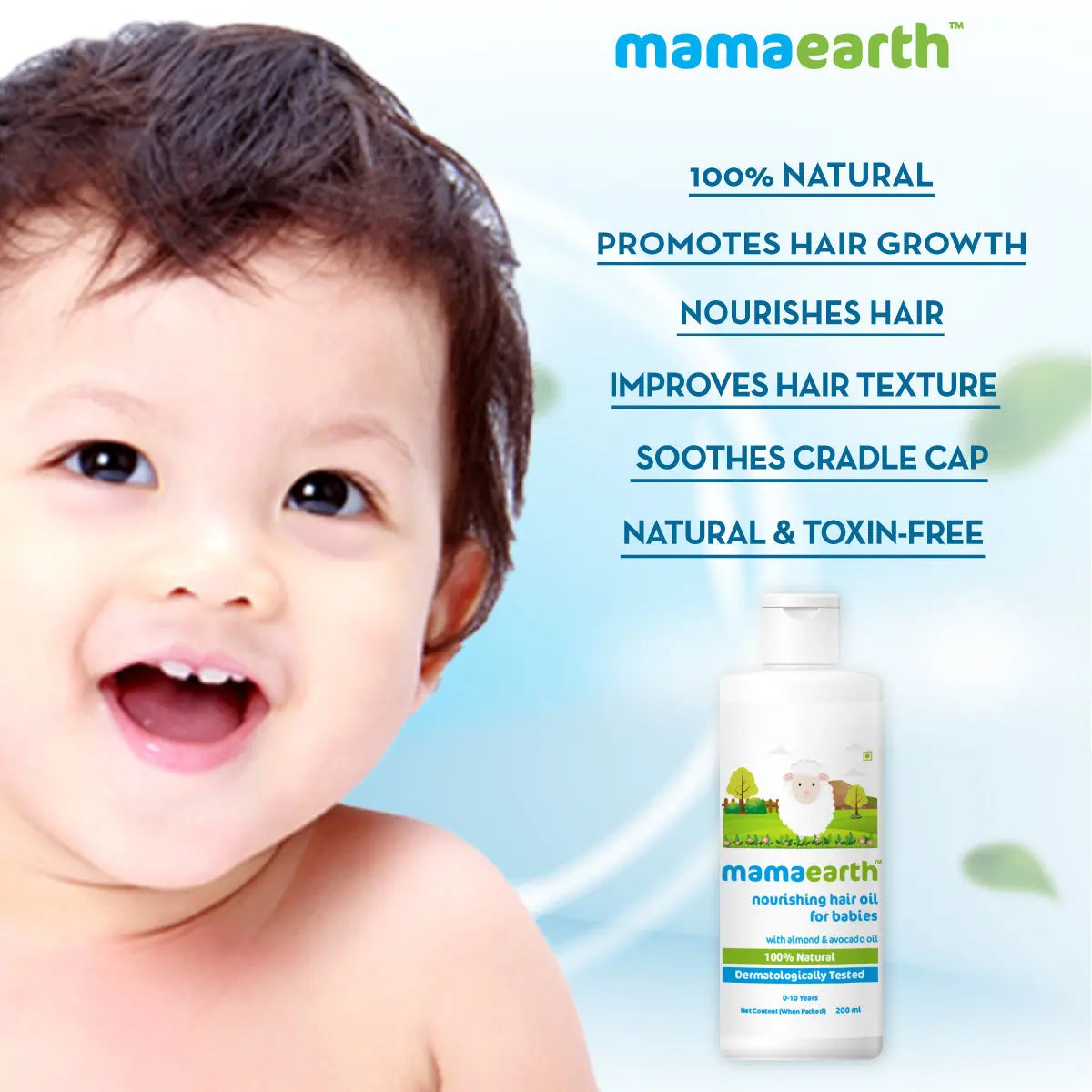 Mamaearth Nourishing Hair Oil for Babies with Almond & Avocado Oil 200 ml