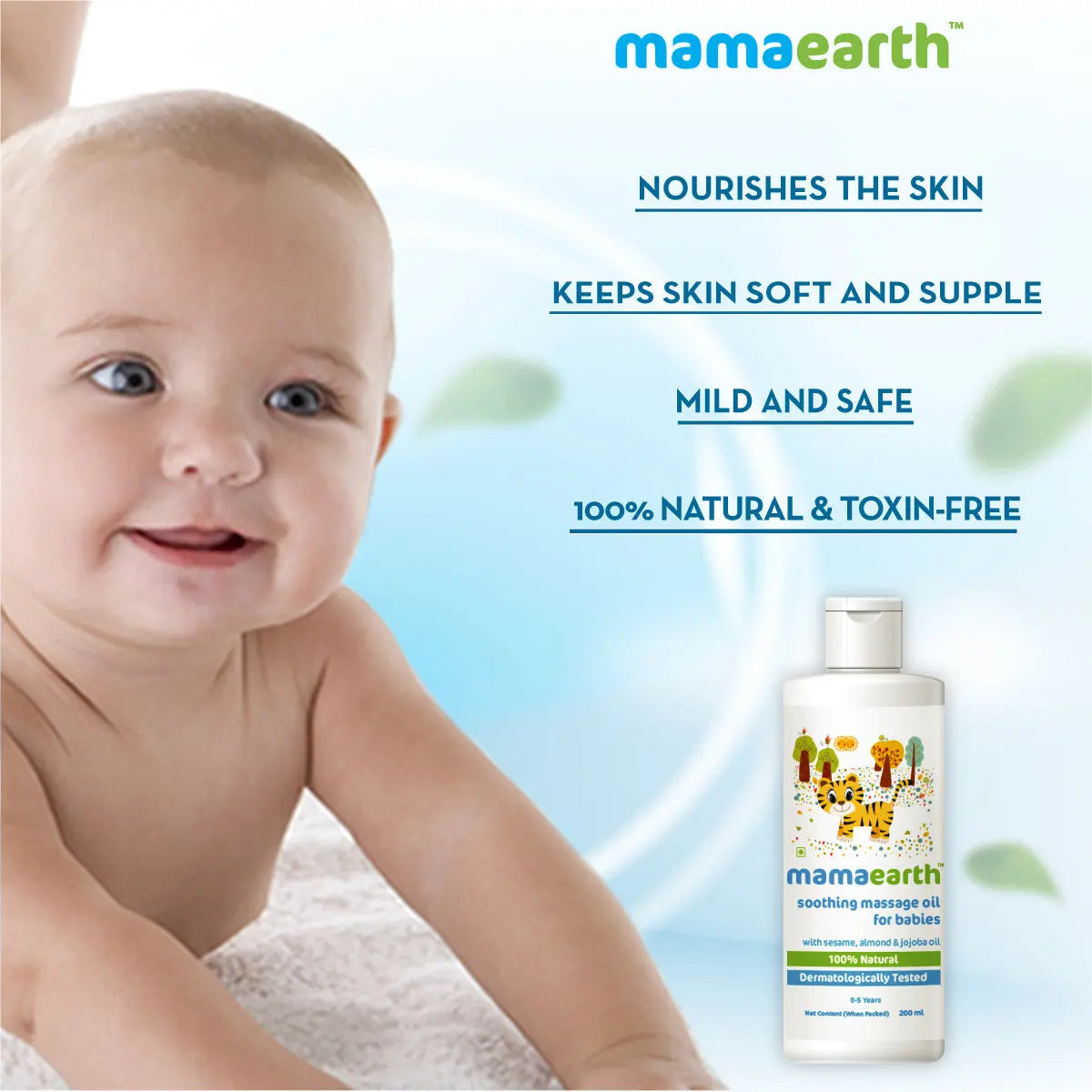 Mamaearth Soothing Massage Oil for Babies with Sesame Almond & Jojoba Oil 200 ml