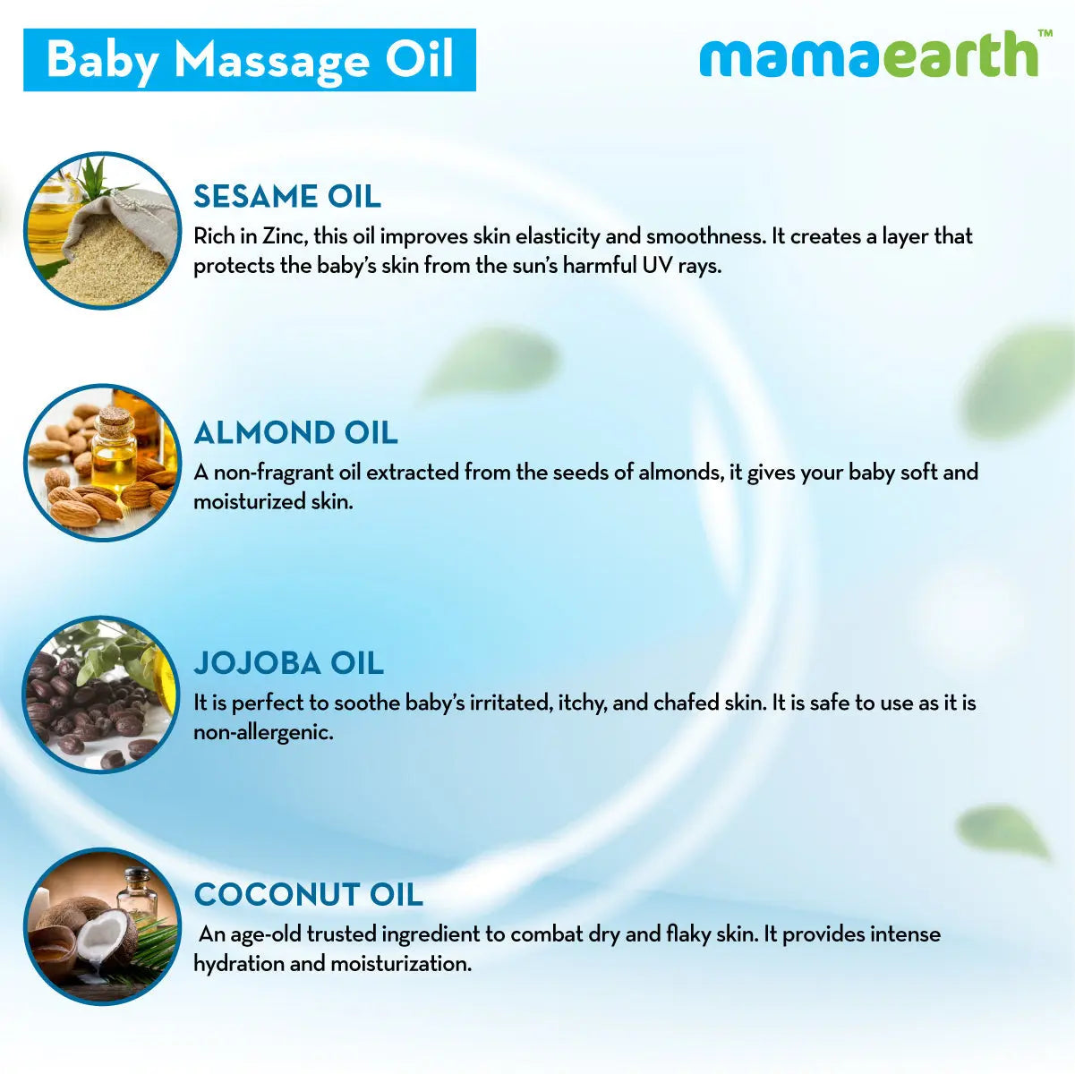 Mamaearth Soothing Massage Oil for Babies with Sesame Almond & Jojoba Oil 200 ml