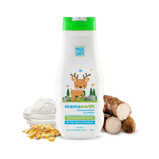 Mamaearth Dusting Powder with Organic Oatmeal & Arrowroot Powder for Babies 300 gm