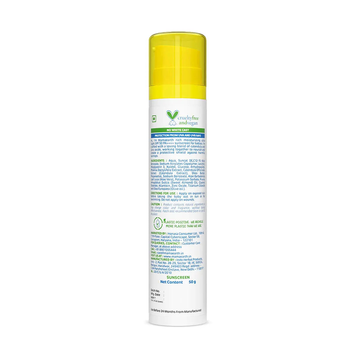 Mamaearth Baby Rich Moisturizing Ultra Light Sunscreen 50 gm