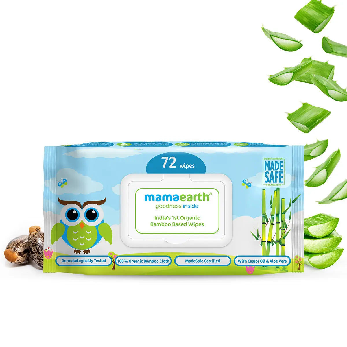 Mamaearth Organic Bamboo Based Baby Wipes 72 pcs