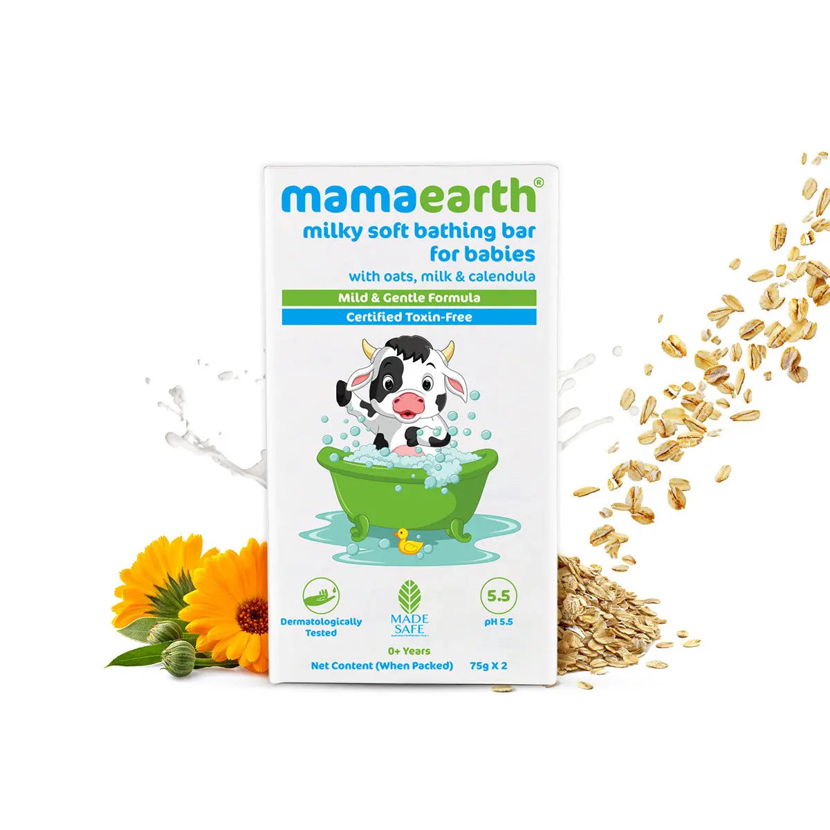 Mamaearth Milky Soft Bathing Bar For Babies 75g (Pack of 2)