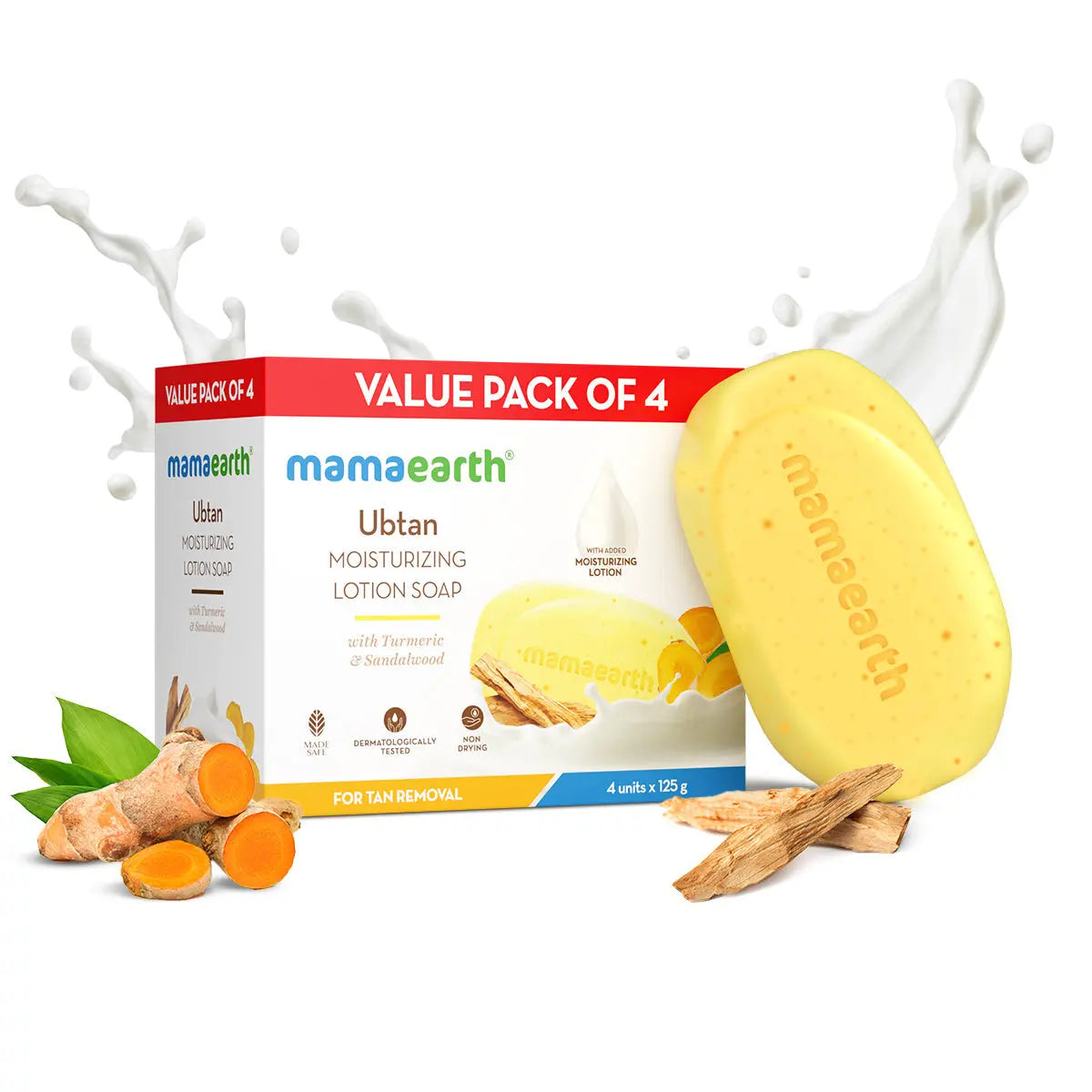 Mamaearth Ubtan Moisturizing Lotion Soap 4 Soaps in One Pack (125g Each)