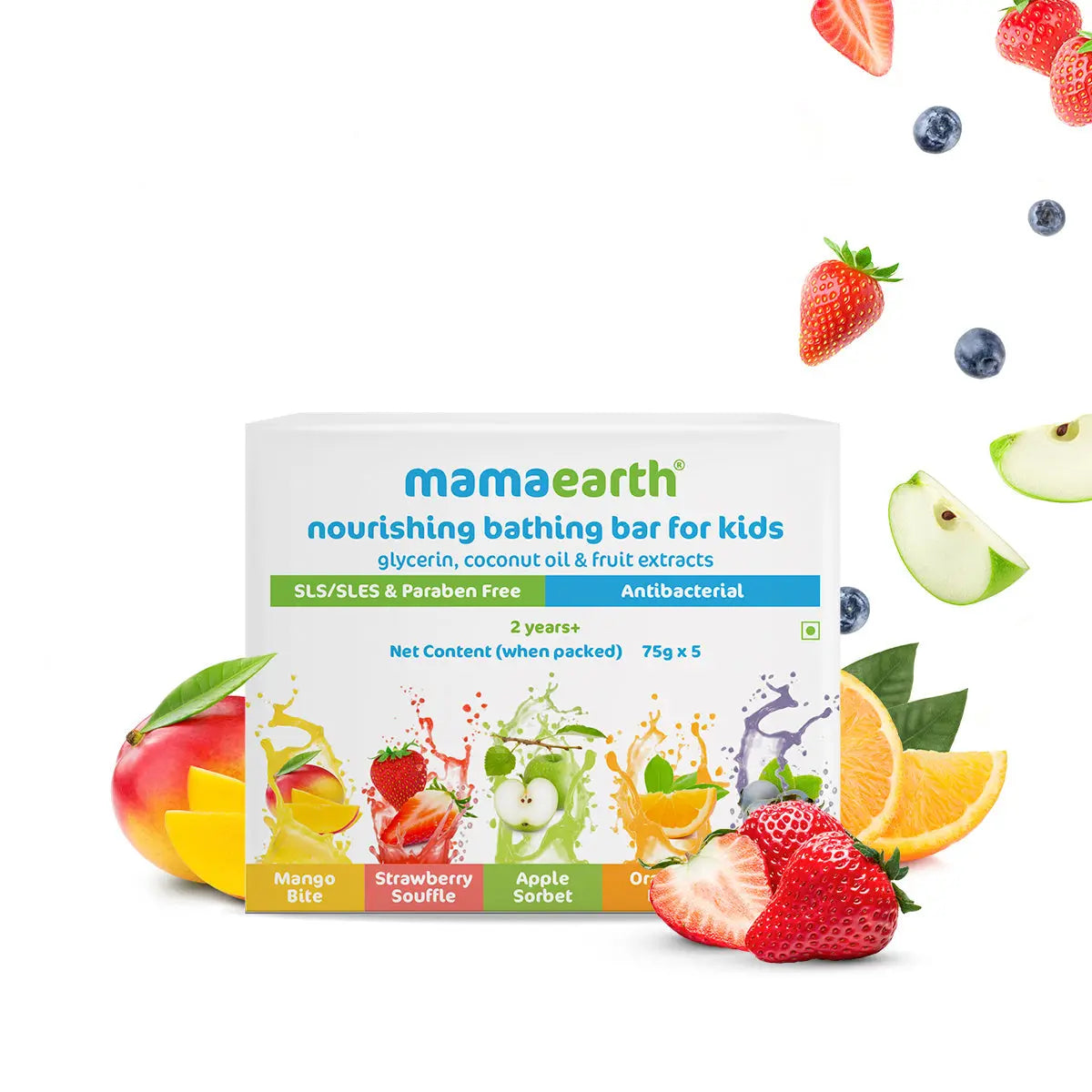 Mamaearth Nourishing Bathing Bar For Kids 5 Soaps in One Pack (75g Each)