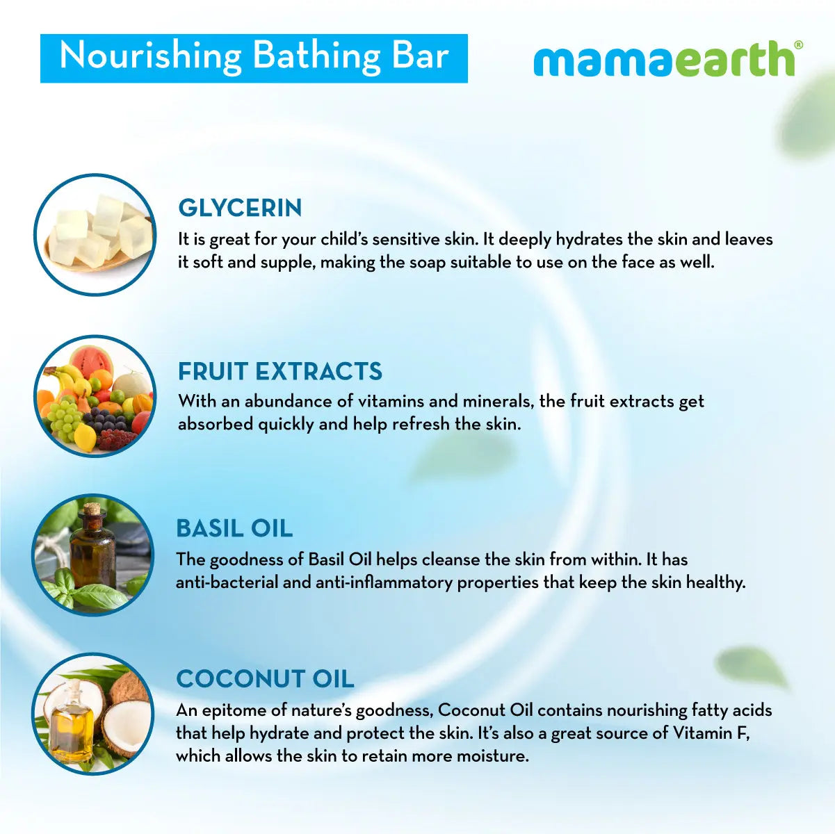 Mamaearth Nourishing Bathing Bar For Kids 5 Soaps in One Pack (75g Each)