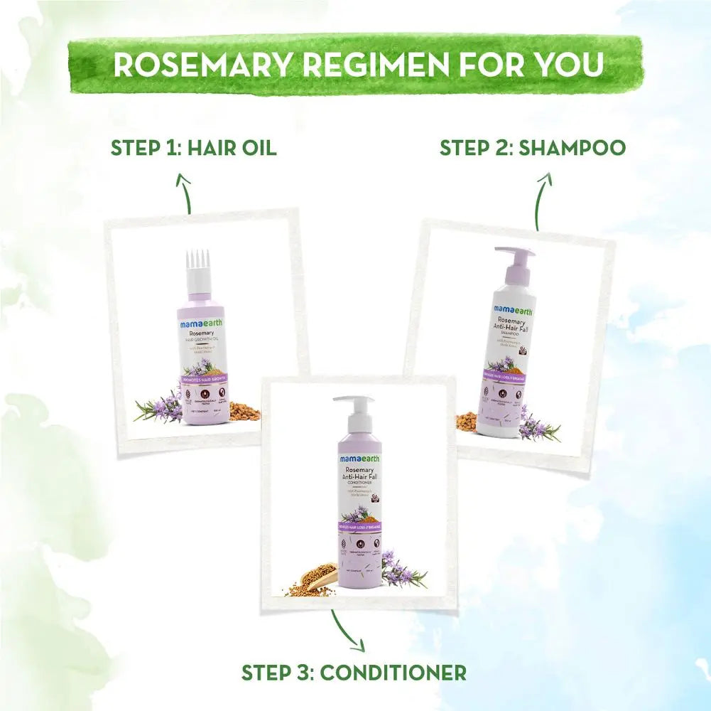 Rosemary HairCare Kits – Shampoo 250ml, Conditioner 250ml & Hair Oil 100ml