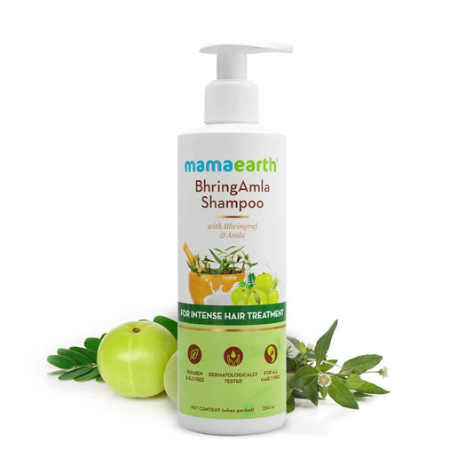 Mamaearth BhringAmla Shampoo with Bhringraj & Amla for Intense Hair Treatment 250 ml