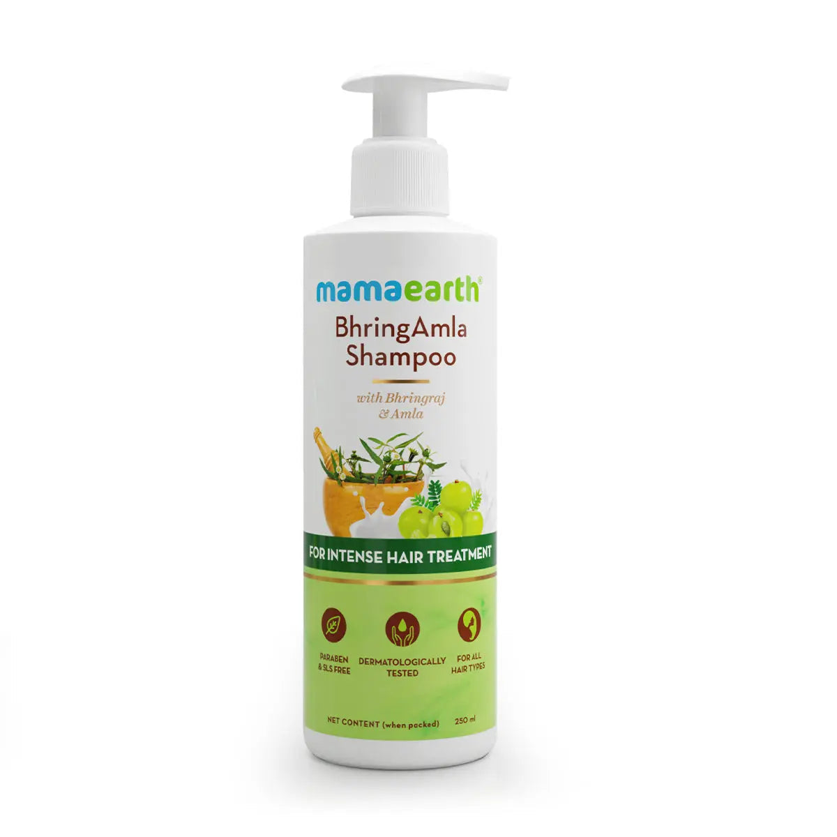 Mamaearth BhringAmla Shampoo with Bhringraj & Amla for Intense Hair Treatment 250 ml