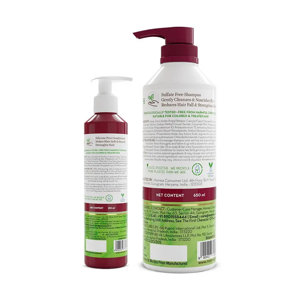 Mamaearth Onion Hair Care Combo – Shampoo 650 ml + Conditioner 250 ml