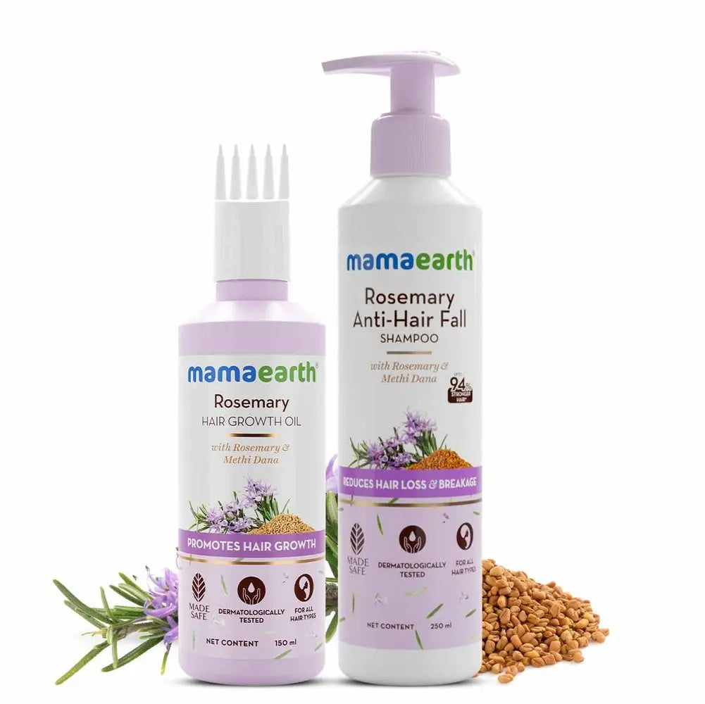 Rosemary Hair Oil 150ml & Anti-Hair Fall Shampoo 250ml with Methi Dana-Combo