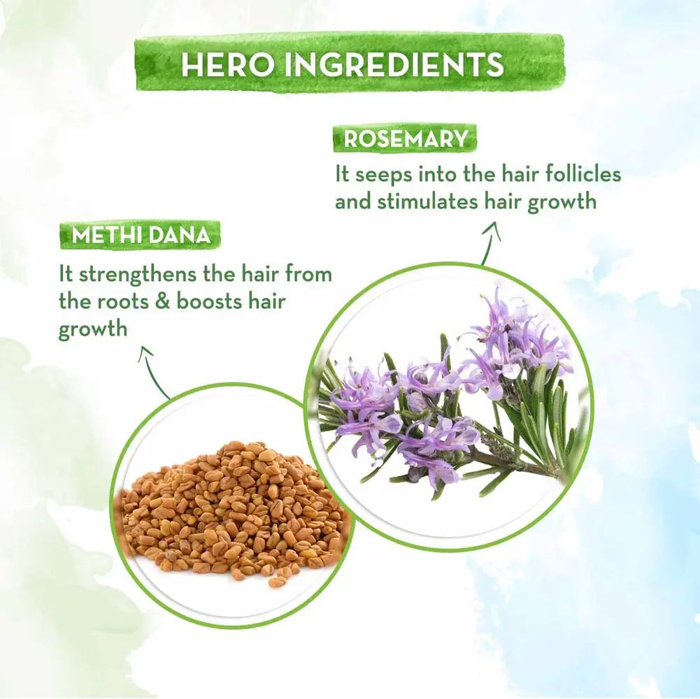 Rosemary Hair Oil 150ml & Anti-Hair Fall Shampoo 250ml with Methi Dana-Combo