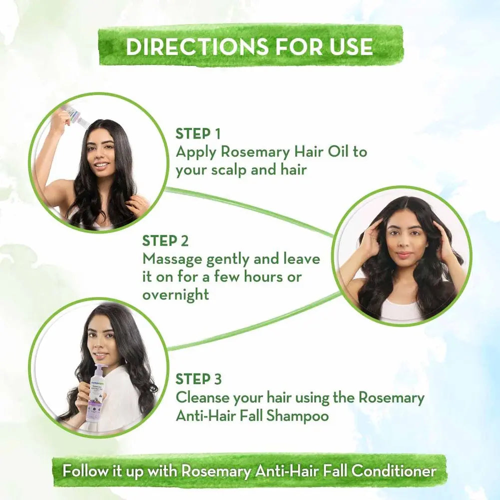 Rosemary Hair Oil 150ml & Anti-Hair Fall Shampoo 250ml with Methi Dana-Combo