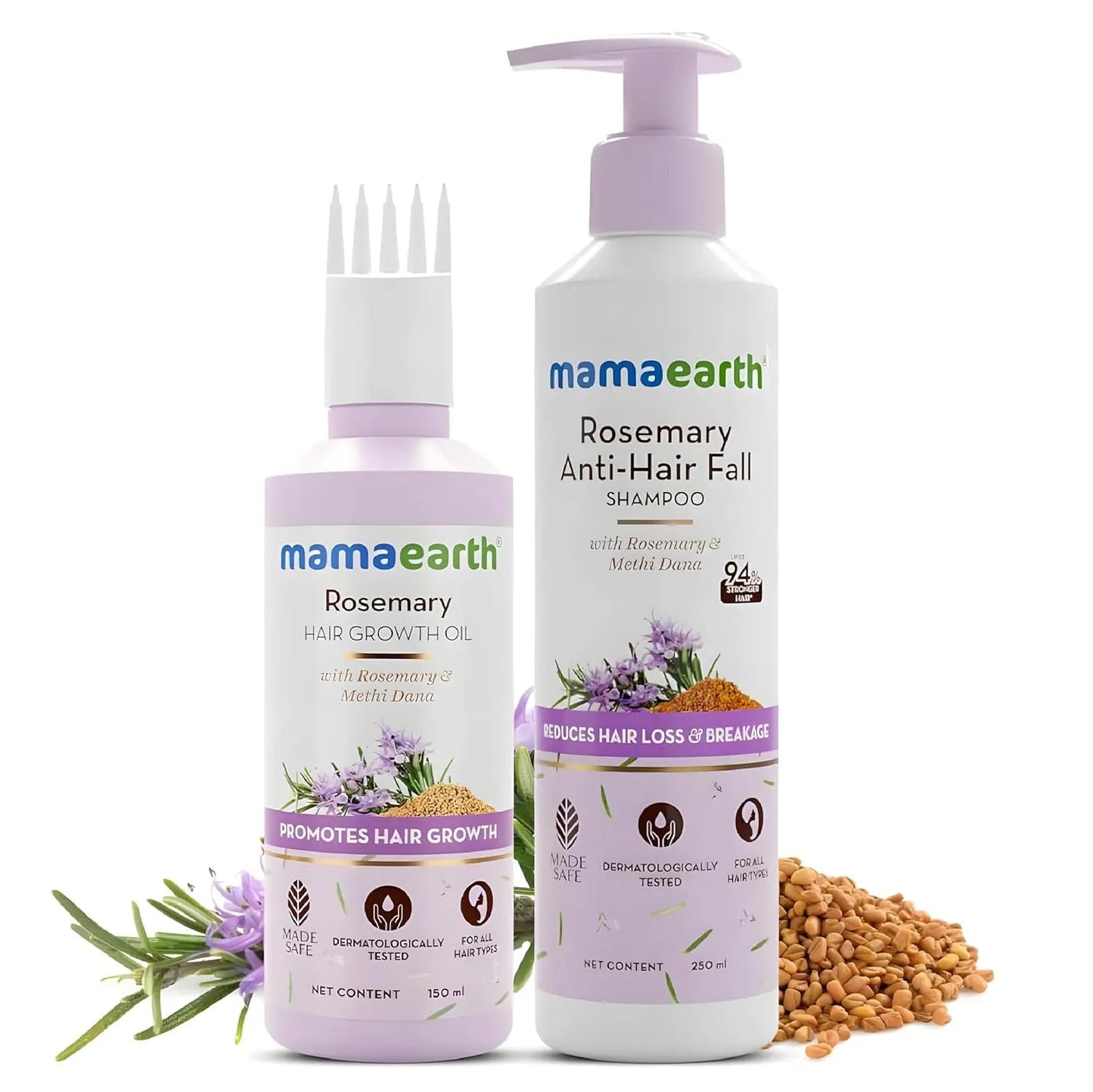 Rosemary Anti Hair Fall Shampoo 250ml + Hair Oil 150ml – Nourishing Hair Care Combo