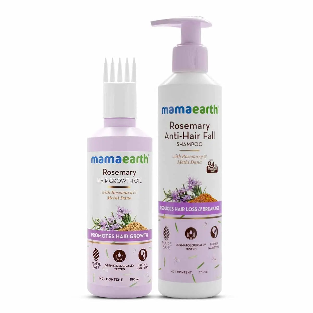Rosemary Anti Hair Fall Shampoo 250ml + Hair Oil 150ml – Nourishing Hair Care Combo