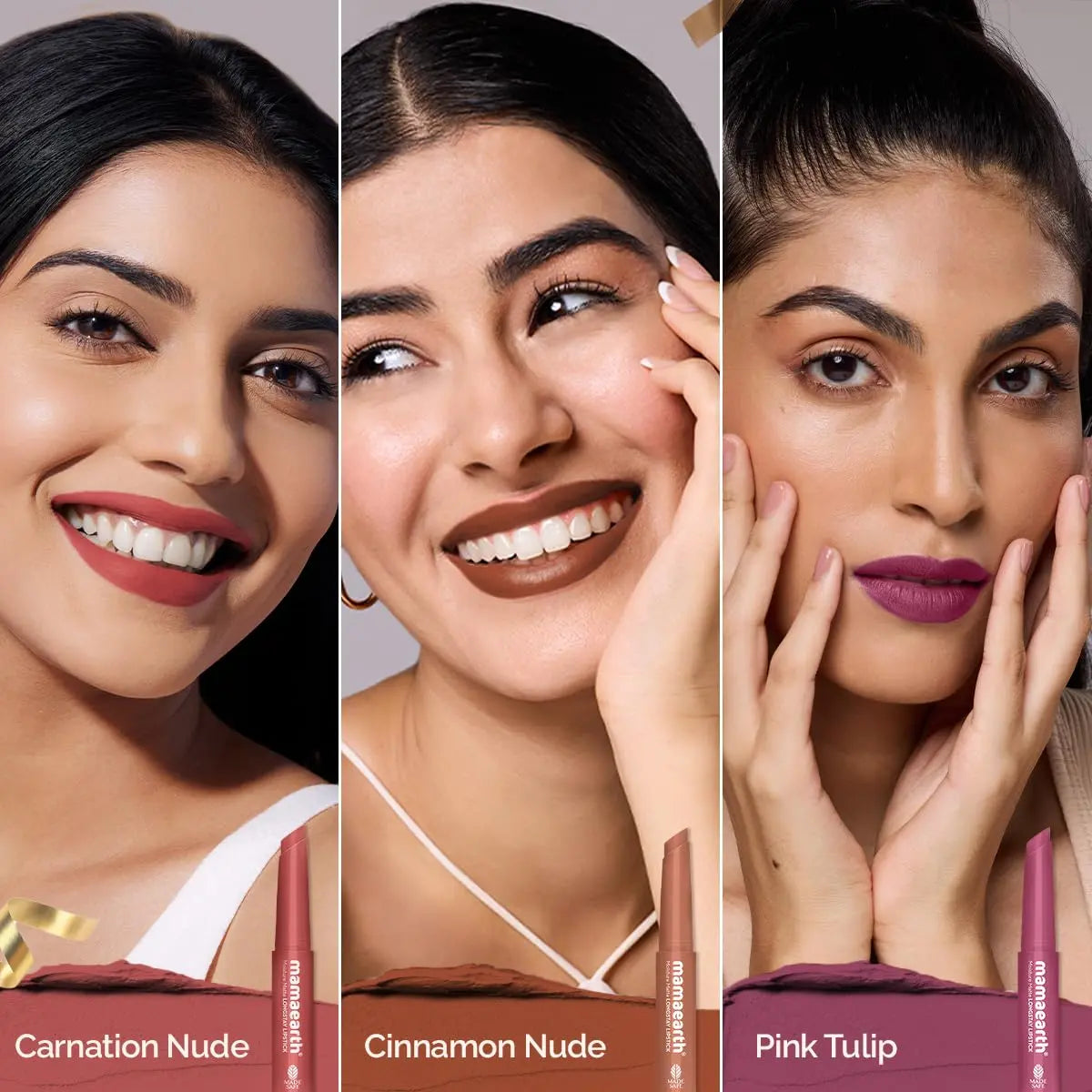 Moisture Matte Longstay Lipstick Pack Of 3 Minis - Nude Perfection (0.7 Gm Each)