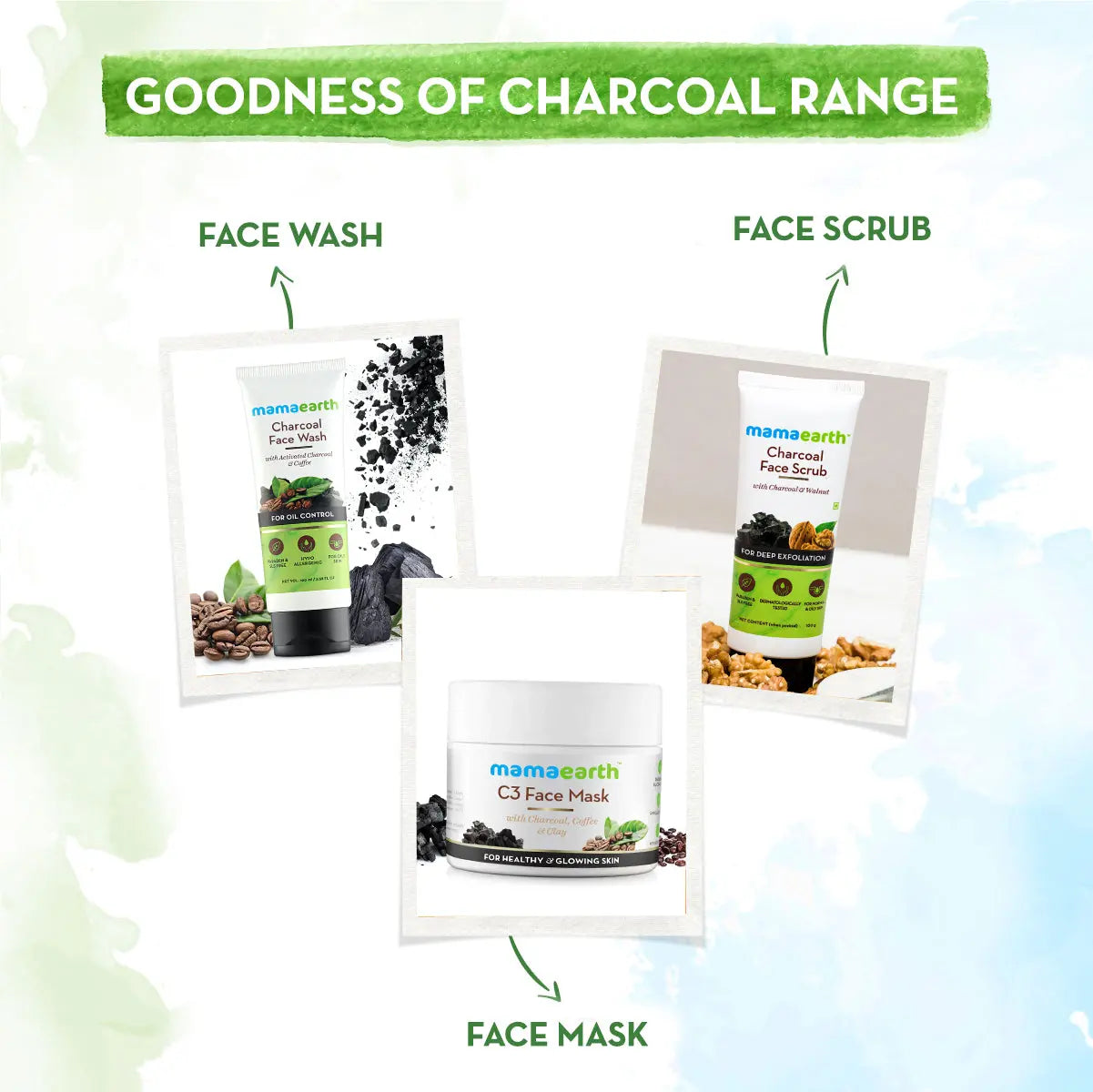 Charcoal Face Scrub For Oily Skin & Normal Skin With Charcoal & Walnut For Deep Exfoliation