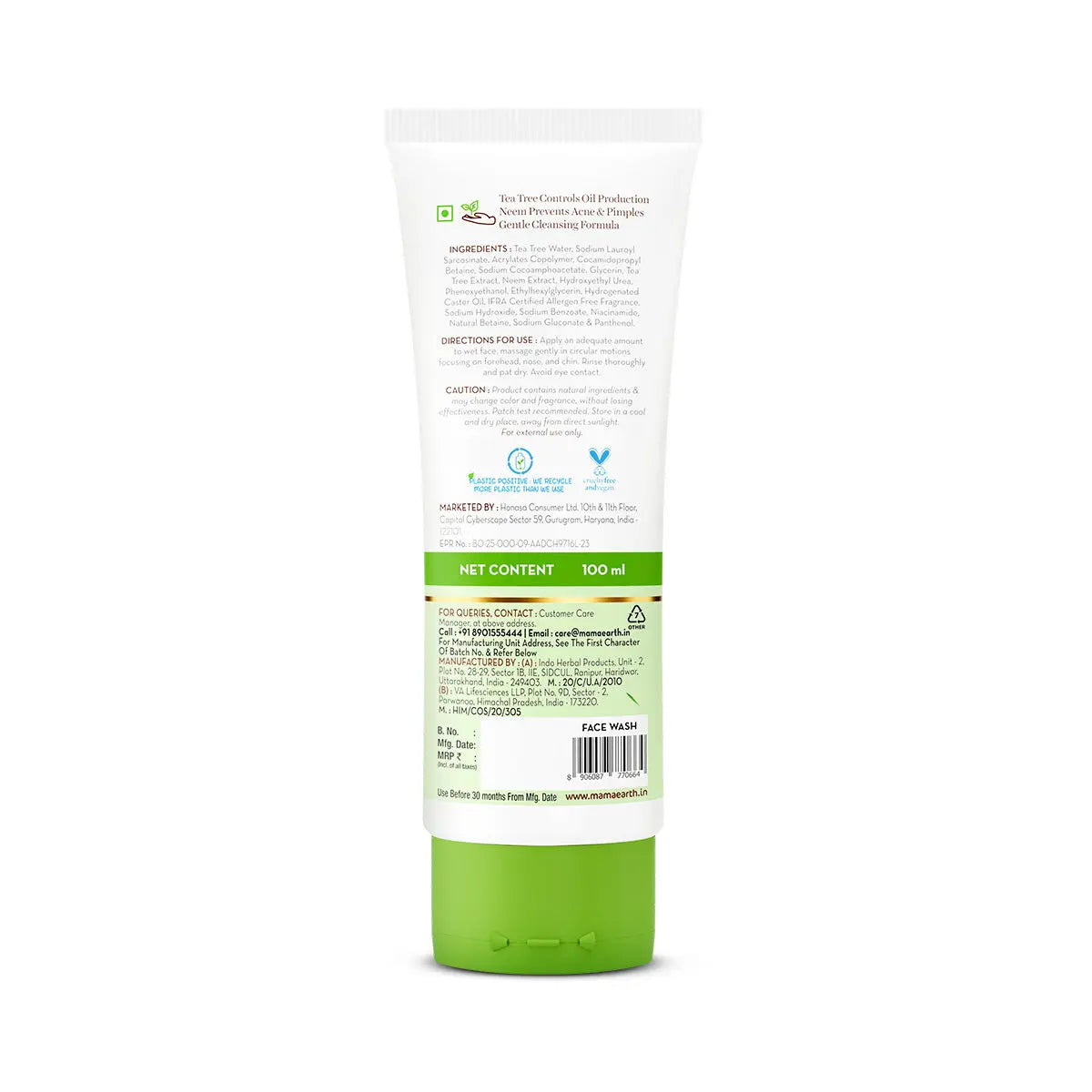 Mamaearth Tea Tree Facewash for acne & pimples