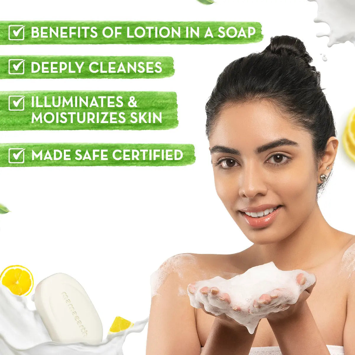 Mamaearth Vitamin C Moisturizing Lotion Soap Single Pack with 4 Soaps,125 g Each