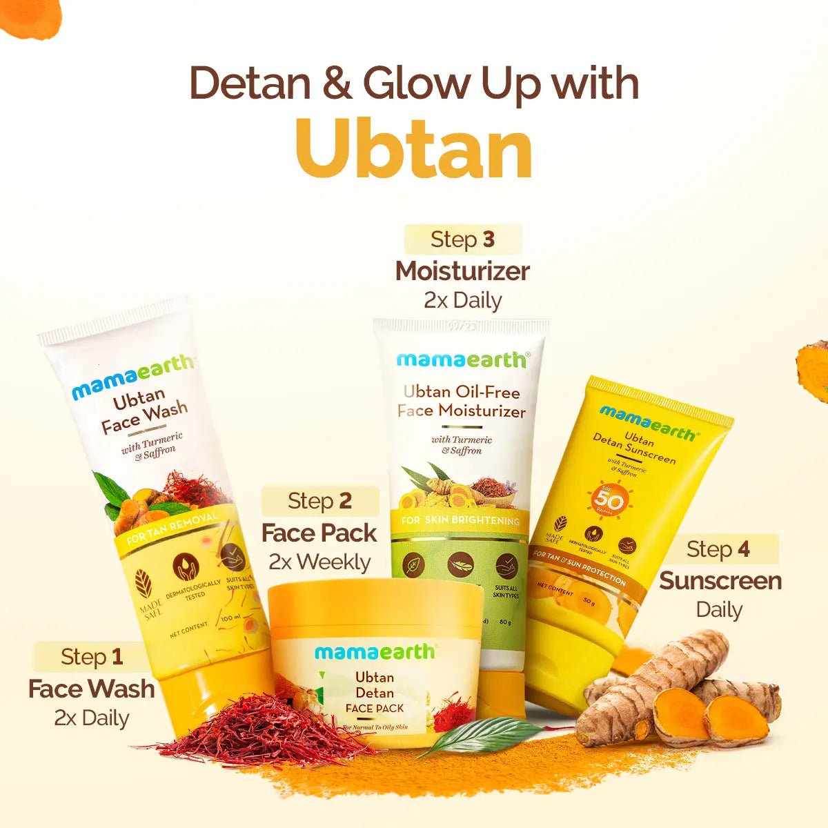 Ubtan Detan Face Pack for Tan Removal & Brighter Skin Glow
