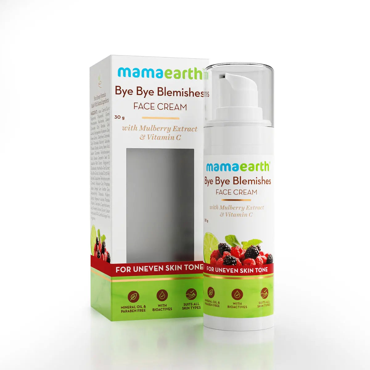 Mamaearth Bye Bye Blemishes Face Cream for Reducing Pigmentation & Blemishes with Mulberry Extract & Vitamin C 30 ml