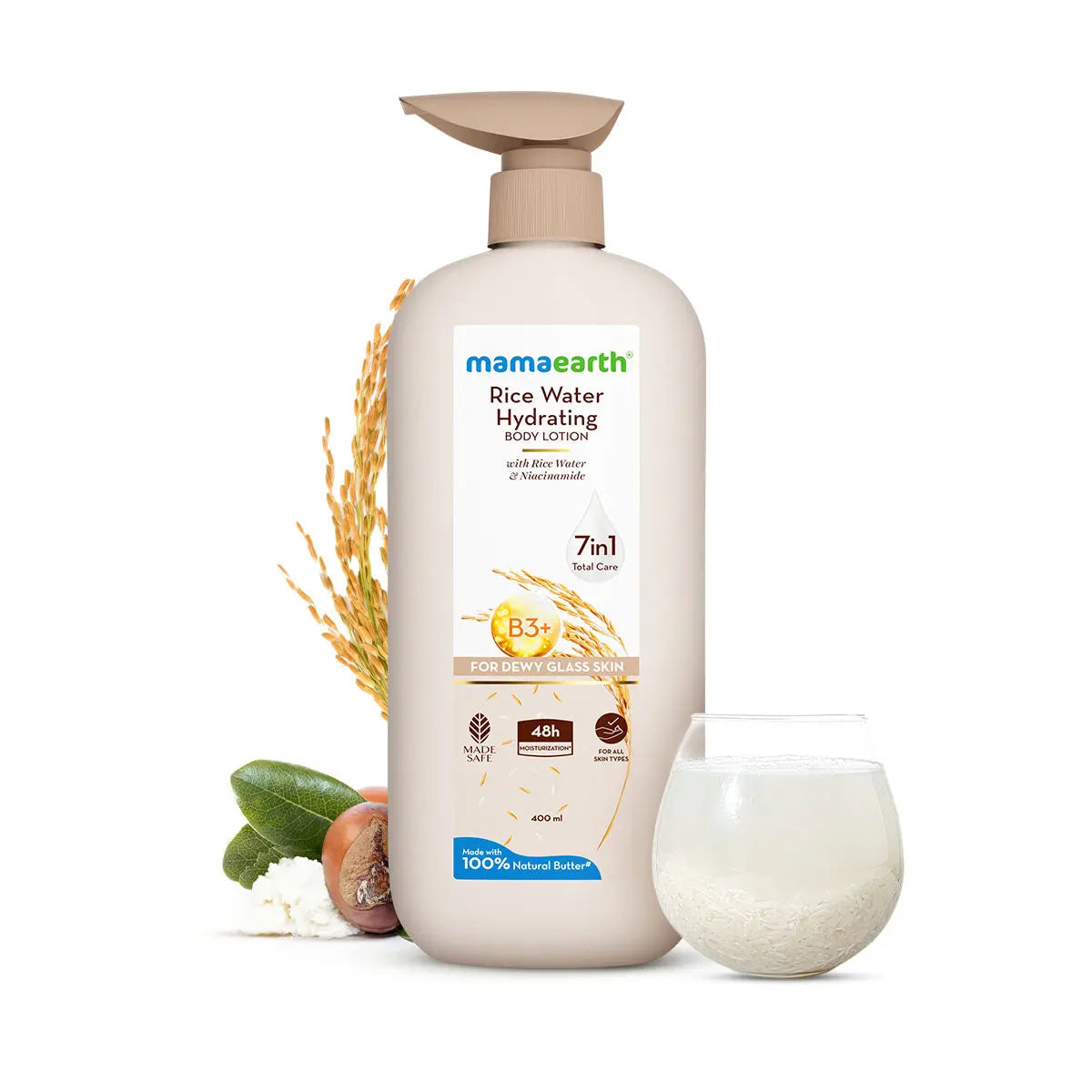 Mamaearth Rice Water Hydrating Body Lotion 400 ml