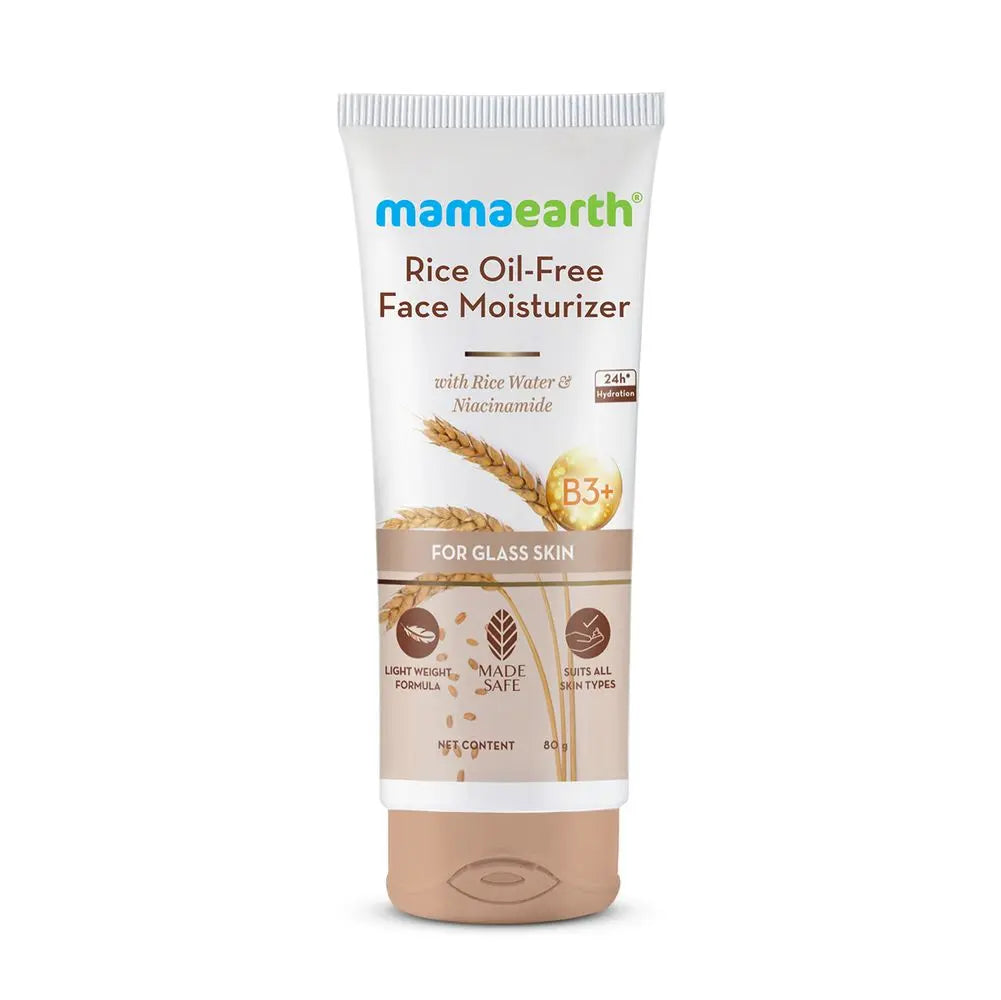 Mamaearth Rice Oil-Free Face Moisturizer With Rice Water & Niacinamide for Glass Skin
