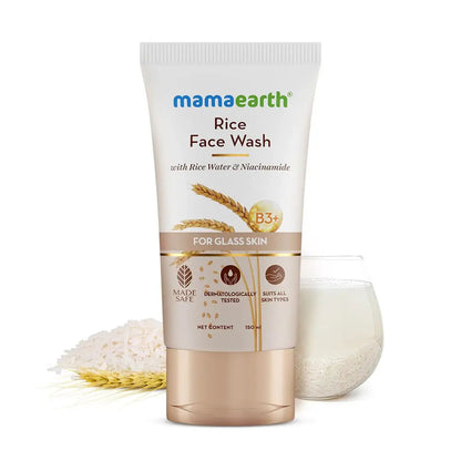 Mamaearth Rice Face Wash With Rice Water & Niacinamide for Glass Skin