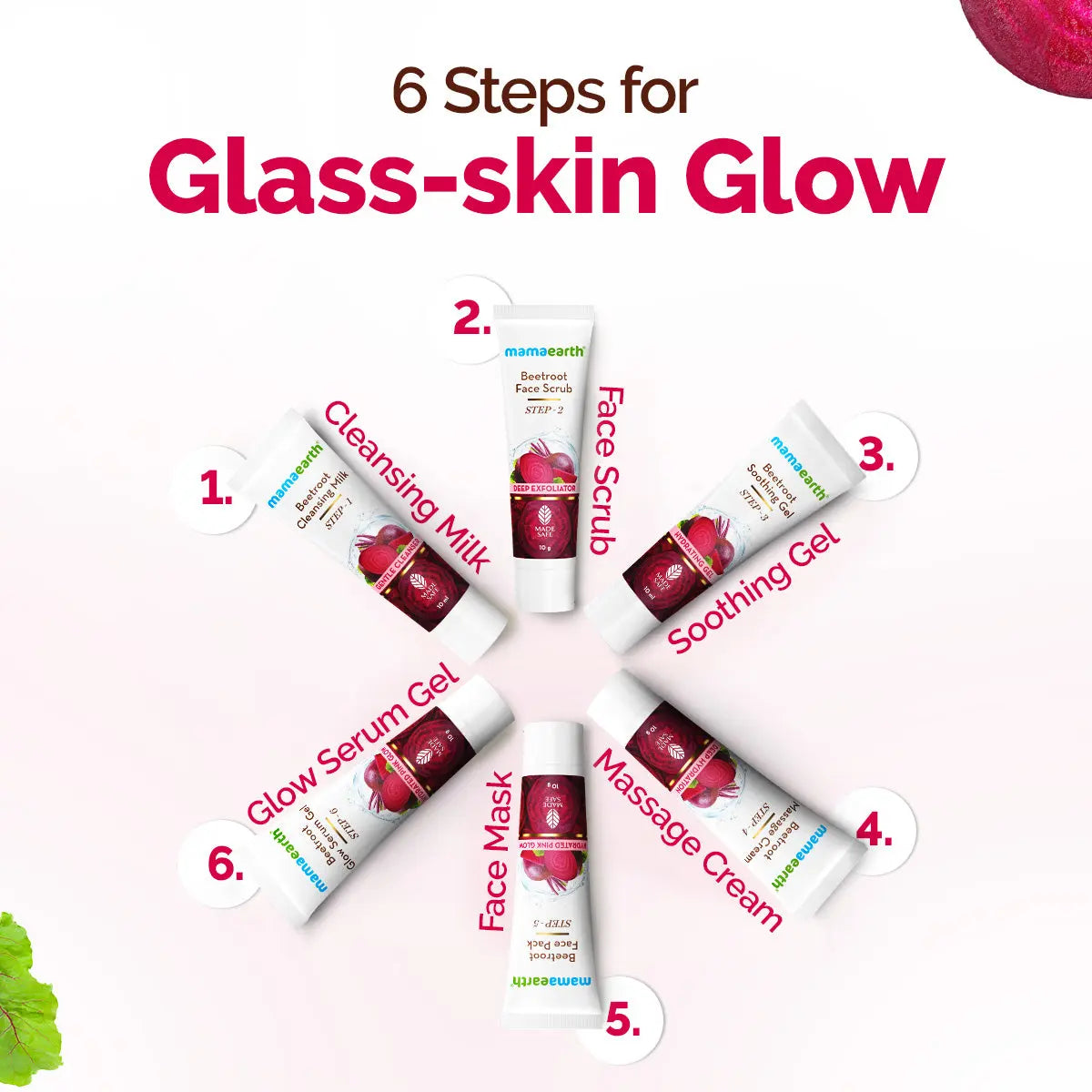 Beetroot Hydraful Facial Kit with 6 Products for Every Skincare Step-10ml Each