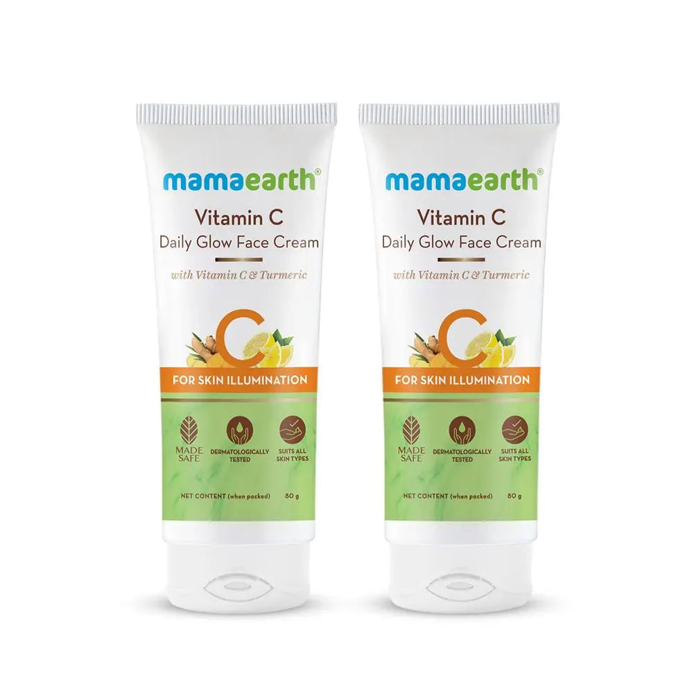 Mamaearth Vitamin C Daily Glow Face Cream With Vitamin C & Turmeric for Skin Illumination 80 gm