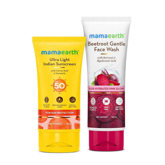 Tan-Free Combo – Lightweight Sunscreen 50g & Gentle Face Wash 100ml