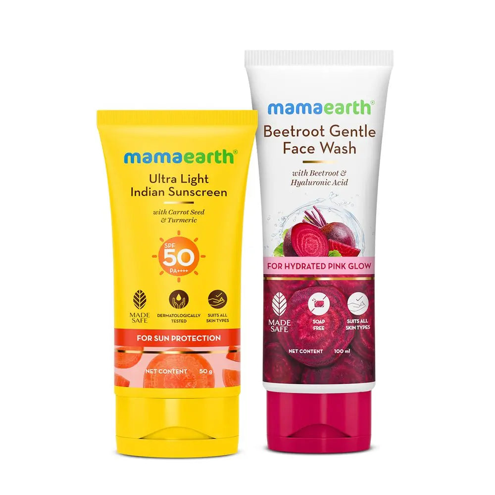 Tan-Free Combo – Lightweight Sunscreen 50g & Gentle Face Wash 100ml